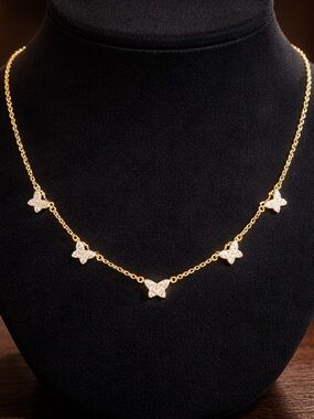 Kendra Scott Gold Butterfly Pavé Station Necklace